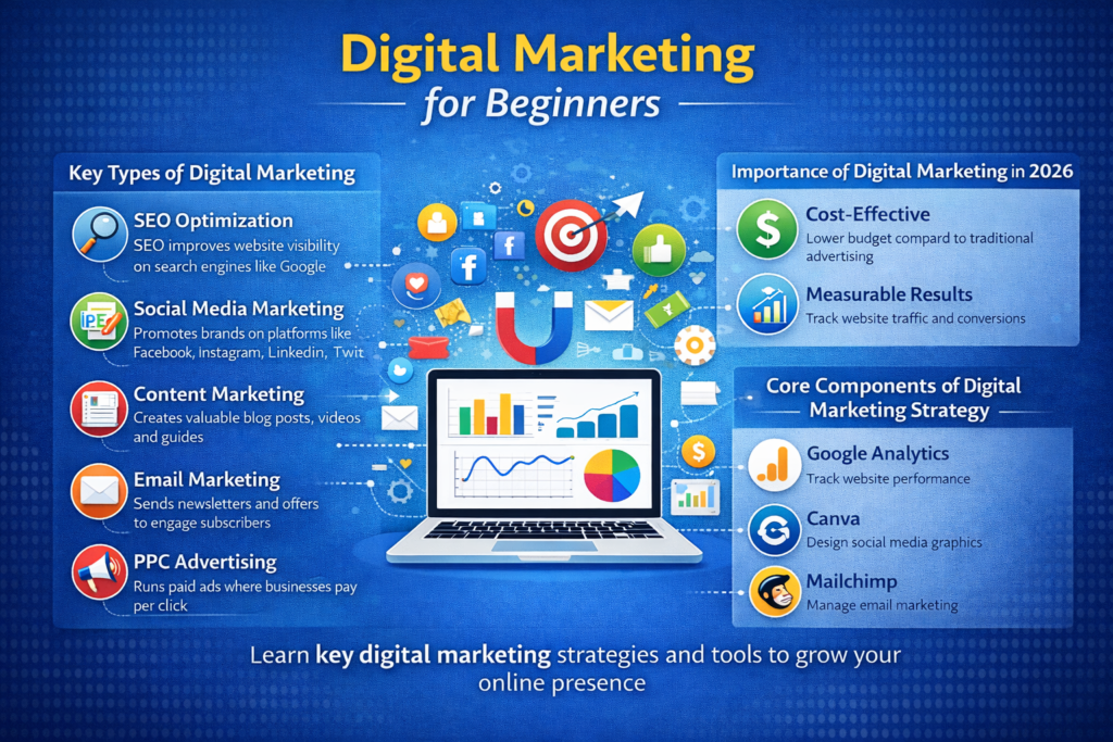 Its an image planning explaining about digital marketing for beginners